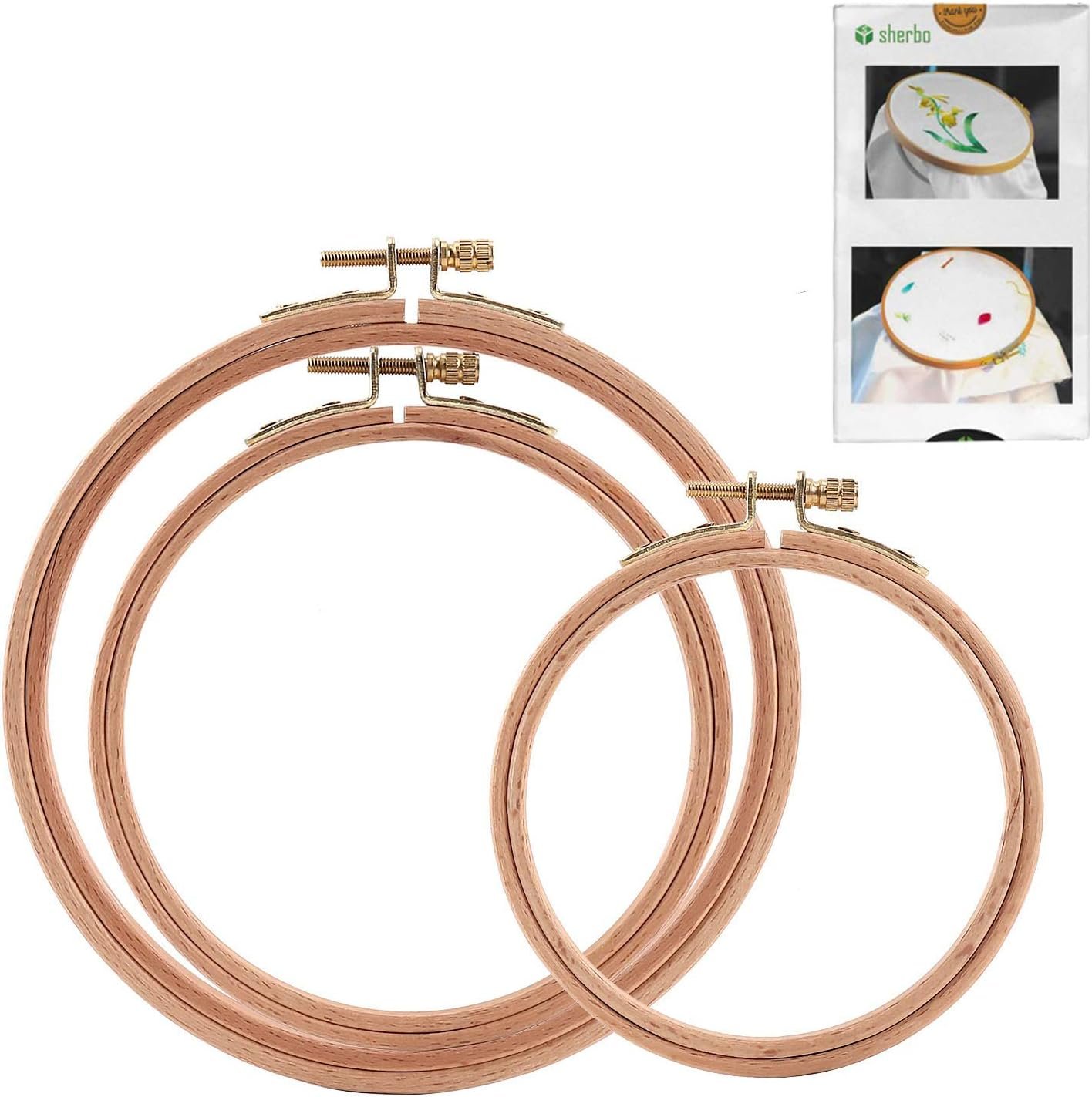 Sherbo 7/8/9 Inch Beechwood Embroidery Hoops, 3 Pack - Image 6