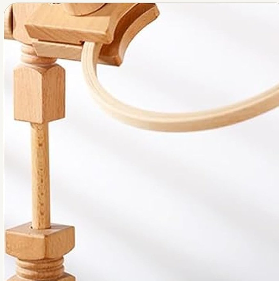 Sherbo Adjustable Beechwood Embroidery Hoop Stand with 6/7 Inch Hoops - Image 3